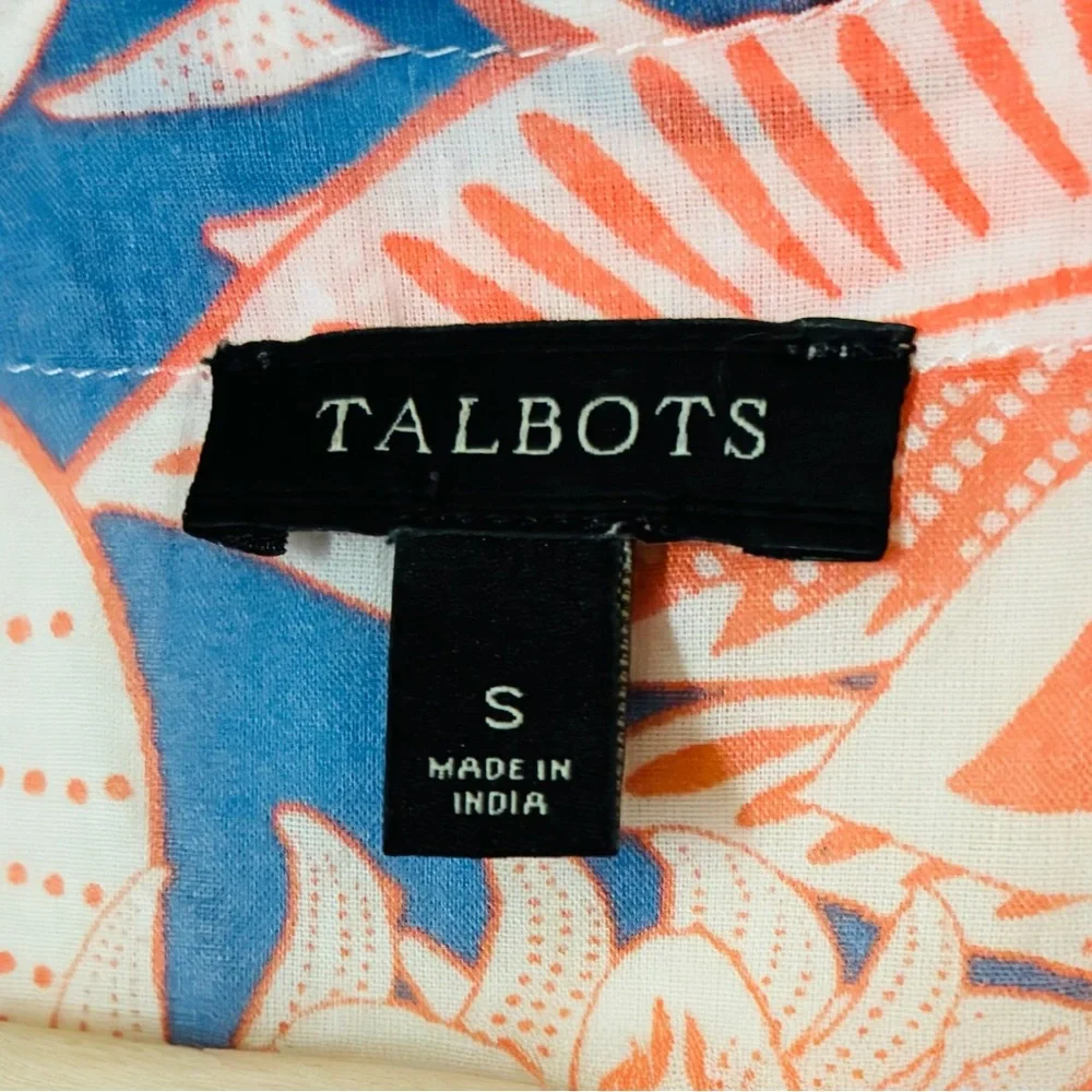 Talbots Sz SMALL Tropical Floral Embroidered Cotton Sleeveless Blouse - Picture 5 of 8